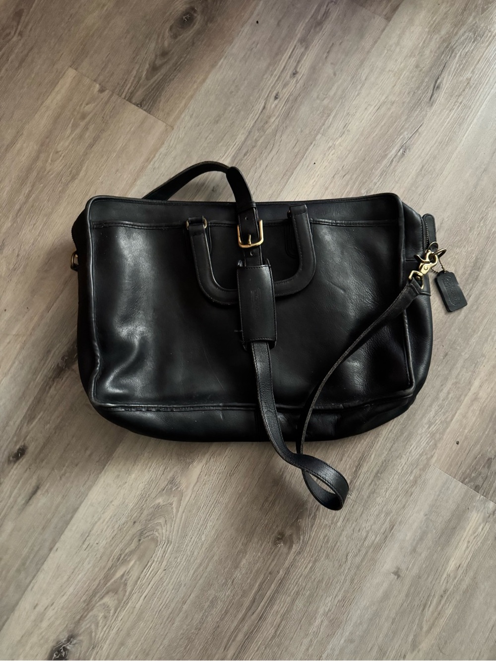 Coach Black Leather Men’s Briefcase Tote - Classic Professional Carry